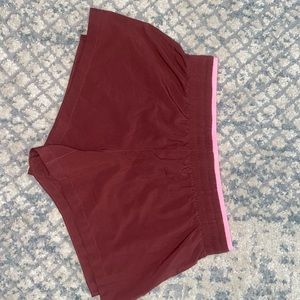 Fabletics Maroon/Neon Pink Shorts